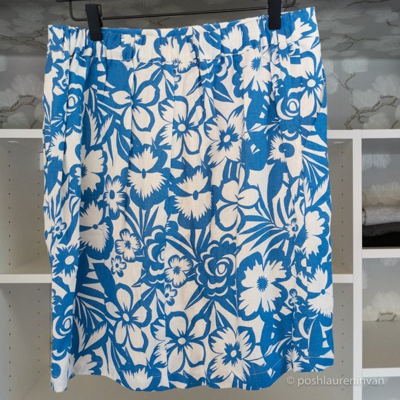 Boden Lathbury Linen Pencil Skirt  *NWT* – Blue / Floral – US 8 - Picture 8 of 15